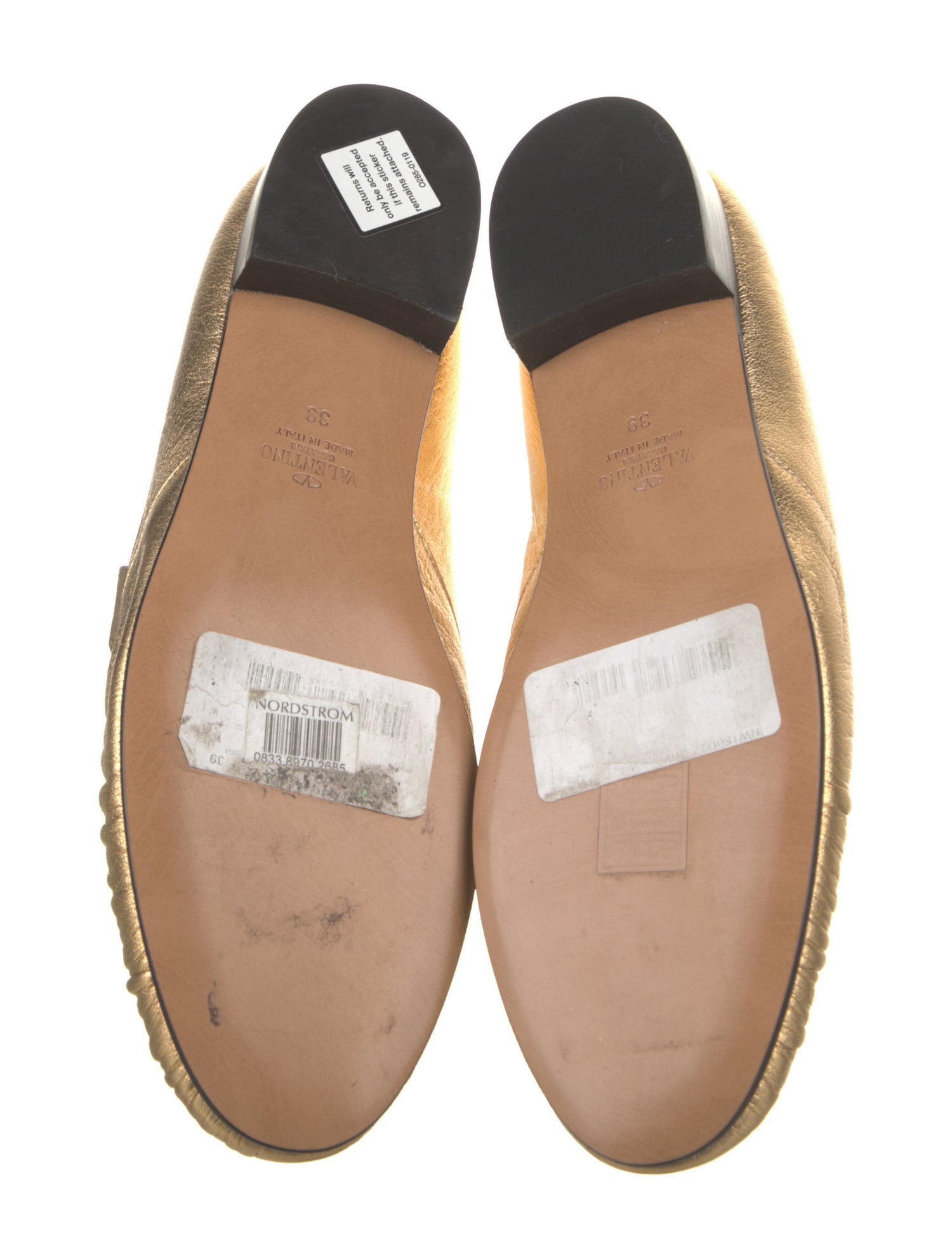 Valentino Rockstud Accents Leather Loafers